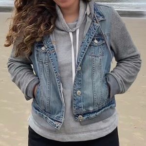 AE hooded jean jacket